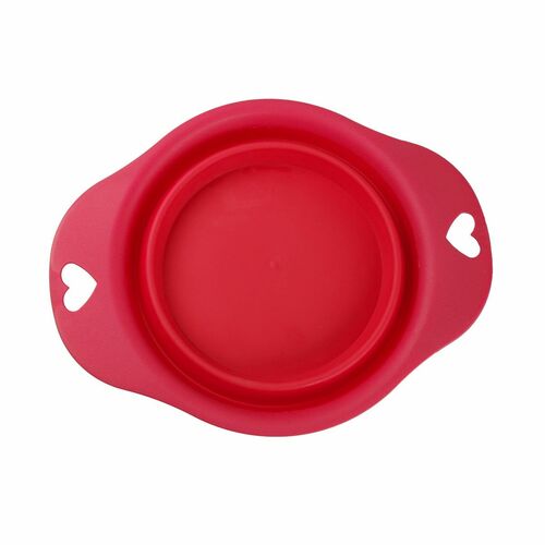 Reisenapf Rot 19cm Silikon Napf Hundenapf faltbar Silikonnapf Hund