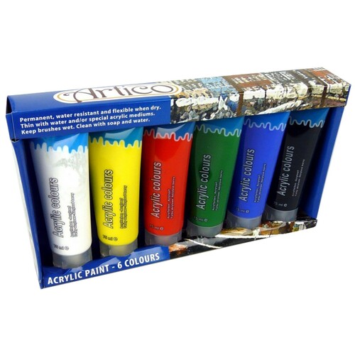 Acrylfarben Farben Malfarben 6 Tuben a 75ml Malfarbe K�nstlerfarbe Farbe Malen