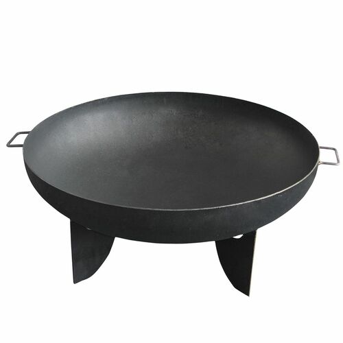 Feuerschale massiv 80cm Stahl 2Griffe Feuerstelle Terrassenfeuer Gartenfeuer