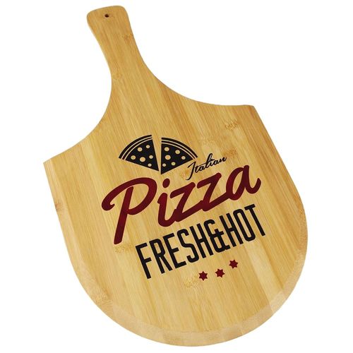 Pizzabrett Schneidbrett 53x31x1cm Bambus Servierplatte Servierbrett Pizza Brett