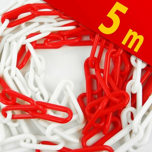 Absperrkette 5m rot wei� Kunststoffkette Kette Absperrung