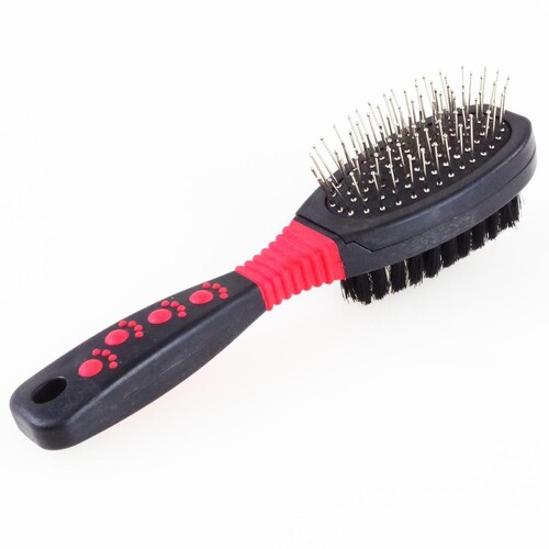 Hundeb�rste Tierb�rste Doppelb�rste ca. 20 cm oval Fellpflegeb�rste Fellb�rste