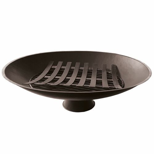 Feuerschale mit Holzlege Metall 50cm schwarz Feuerkorb Grill Feuerstelle Feuer