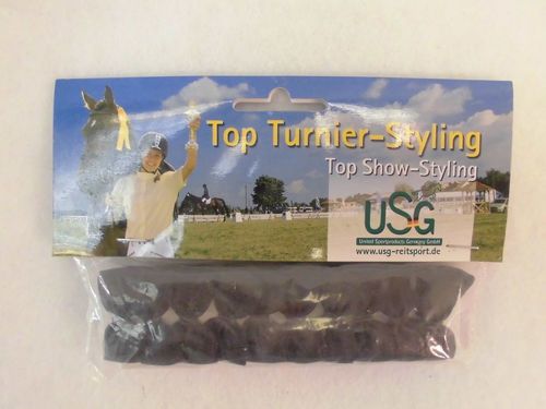 20 M�hnengummis Zopfgummis Einpflechtgummis mit Schleife schwarz rot wei�