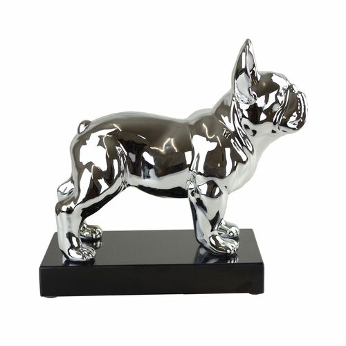 Casablanca - Skulptur, Figur - Bulldogge - Bulli - Silber - H�he: 32 cm - Polyresin