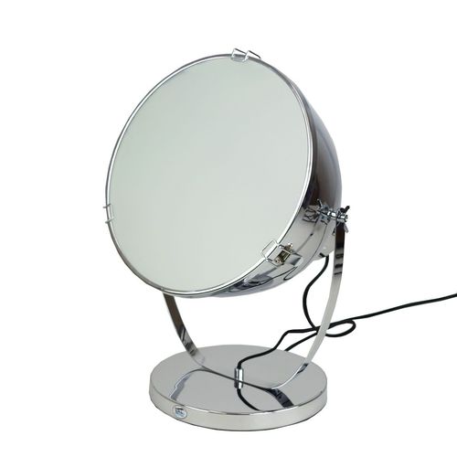 Tischleuchte 34x48cm Chrom Metall Lampe Spotlampe Strahler Fu�schalter Leuchte