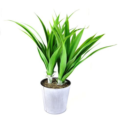 Kunstblume Agave im Zinktopf 70cm gr�n Dekopflanze Kunstpflanze Topfpflanze Deko
