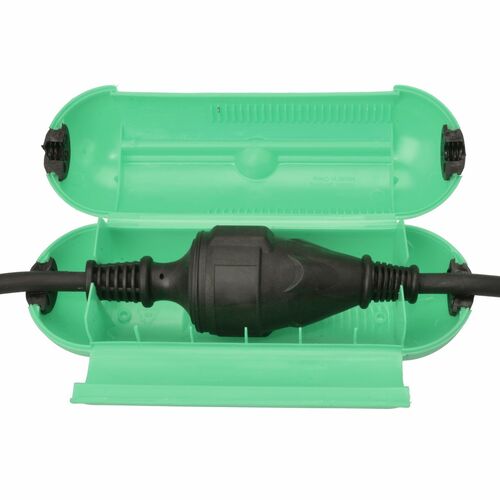 Kabel Schutzbox 7x20cm gr�n Kabelbox Kabelschutz Steckerschutz Schutzbox Box