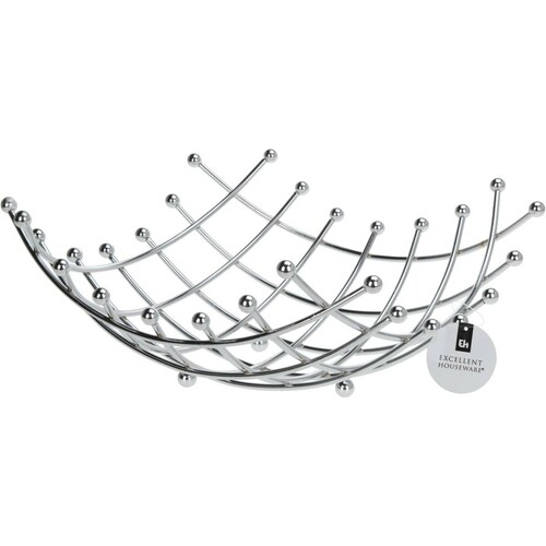 Obstkorb Gitter chrom 31x31x14cm Gem�sekorb Obstschale Dekoschale Schale Deko
