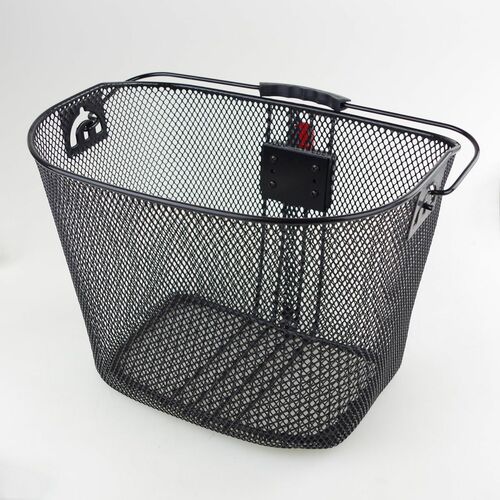 Fahrradkorb inkl. Lenkeradapter schwarz vorn 34x25x26cm Metall Fahrrad Korb