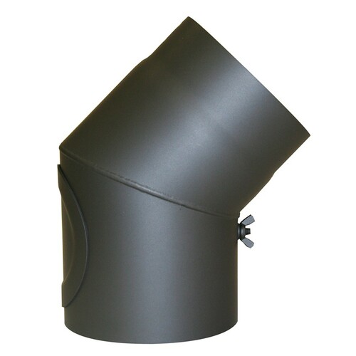 Ofenknie 150mm Bogen 45- mit T�r Senotherm gussgrau