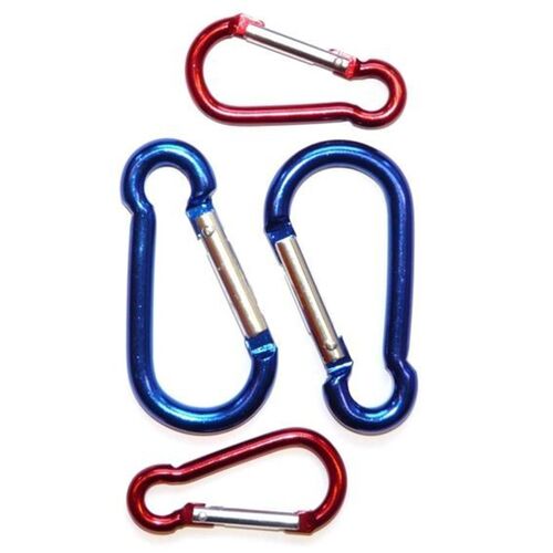 Karabinerhaken 4er-Set zweifarbig rot/blau Aluminium Karabiner mit Schnapphaken