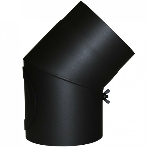 Ofenknie 150mm Bogen 45- mit T�r Senotherm schwarz