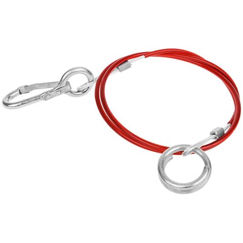 1m Abrei�seil f�r Anh�nger in Rot Sicherungsseil aus Draht mit Verkleidung