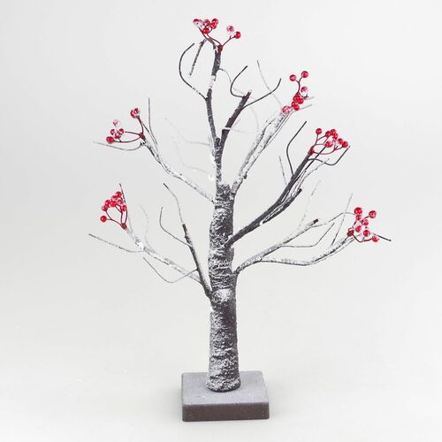 LED Lichterbaum 12LED 45cm Beeren Schattenbaum Batteriebetrieb Weihnachten Deko