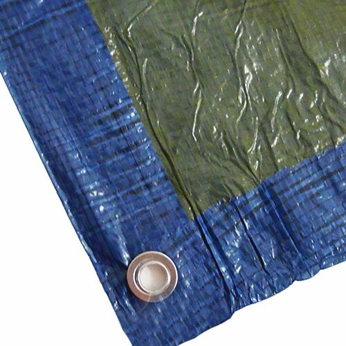 Abdeckplane 3x5m 75g/m� blau/gr�n Gewebeplane �sen 15qm inkl. Randverst�rkung