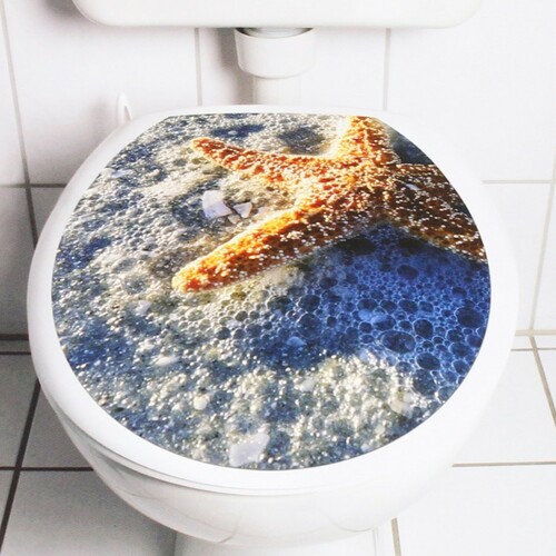 WC Aufkleber Seestern Sticker Klodeckel Badezimmer Deko Maritime Cover