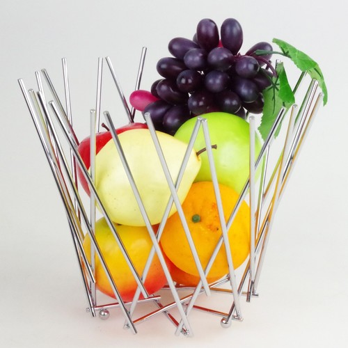 Obstkorb Sticks chrom 26x21cm Fr�chtekorb Obstschale Dekoschale Dekokorb Deko