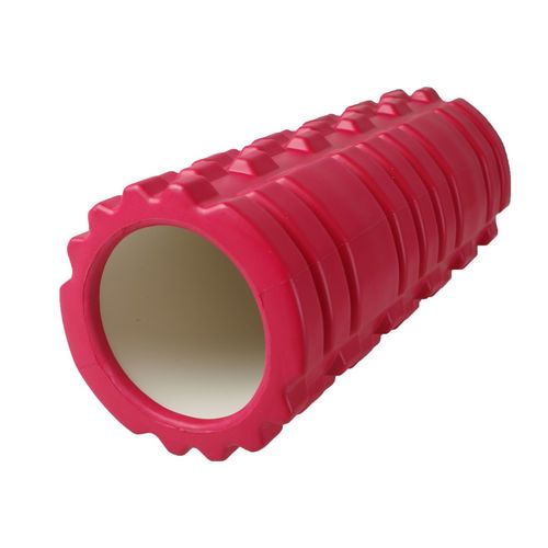 Massagerolle rot Fitnessrolle Sportrolle 14x33cm Zacken-Profil Gymnastik Rolle