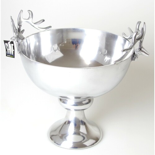 Schale Gaia Dekoschale auf Fu� Obstschale 25x29cm Aluminium poliert