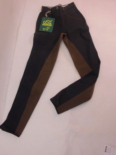 Damen Reithose Julia gre 34 40 Farbe Navy / Braun Reiterhose