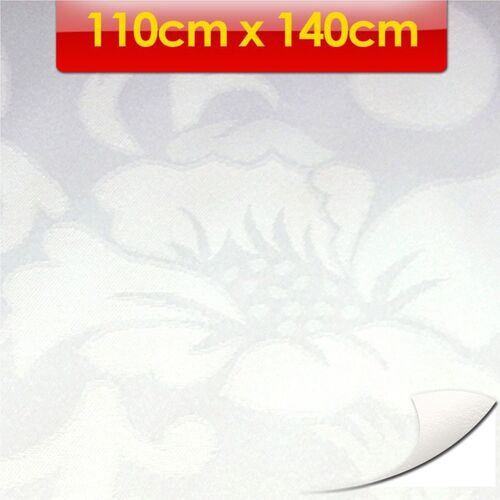 Tischdecke Damast 110x140cm wei� Vinylbeschichtung abwaschbar Tafeltuch