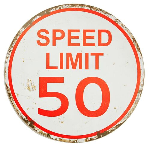 Wandschild Speed Limit 50 Wanddeko Bild Druck auf MDF-Holz Dekoration Loftstyle