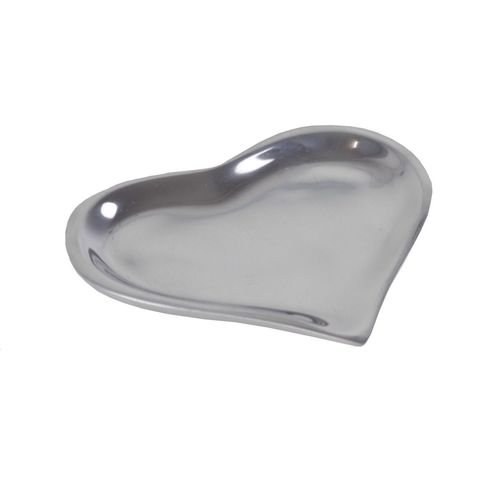 Dekoschale Flatheart 10,5x9cm Aluminium Hochglanz poliert Herzschale Deko Herz