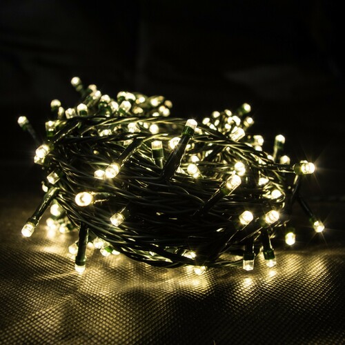 400er LED Lichterkette warmwei� Weihnachten Kabel gr�n 50m Festliche Beleuchtung