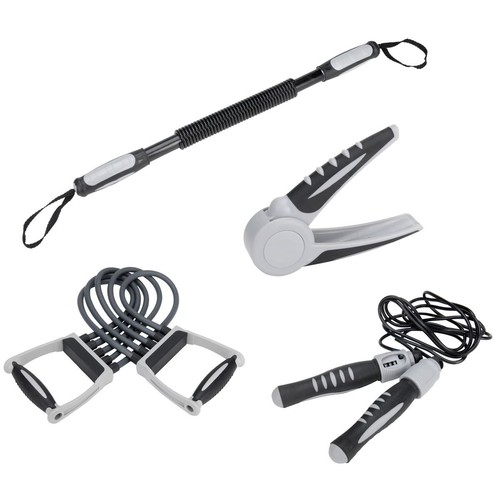 Fitness Set 4tlg. Aerobic Expander Handtrainer Springseil Armtrainer Gymnastik