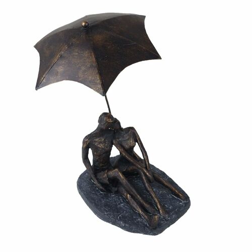 Rendezvous Skulptur 31x17cm Polystone bronze Dekofigur Figur Designskulptur Deko