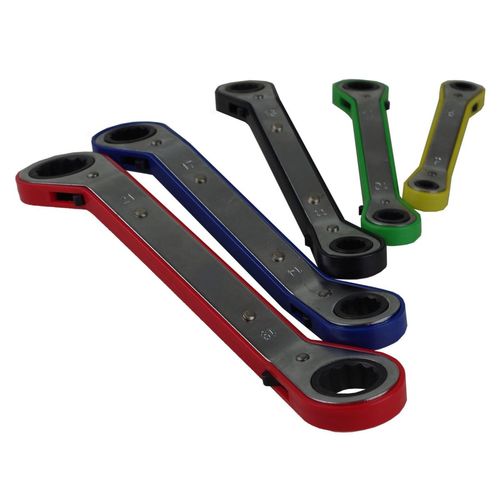 Doppel Ratschenschl�ssel Satz 5tlg. 6-21mm Ringratsche Ringratschenschl�ssel