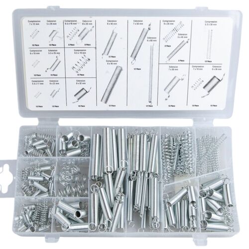 Federn Druckfedern Zugfedern 200tlg. Sortiment aus Federstahl verzinkt