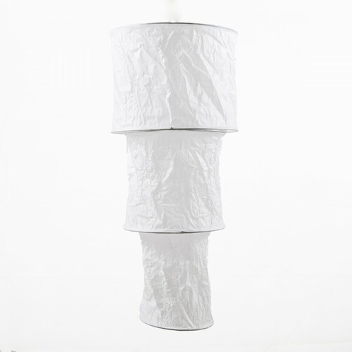 Papierlampe weiss 25x54cm 3Stufen Papierleuchte Reispapier Lampenschirm Lampion