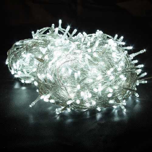 Lichterkette 500er LED Beleuchtung wei� Weihnachten transparent innen & au�en