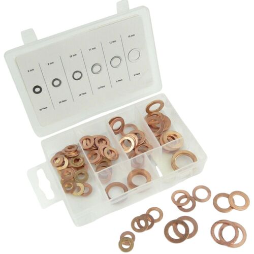 Kupferringe 80tlg. Sortiment Kupferdichtringe Dichtringe Kupfer Sortimentsbox