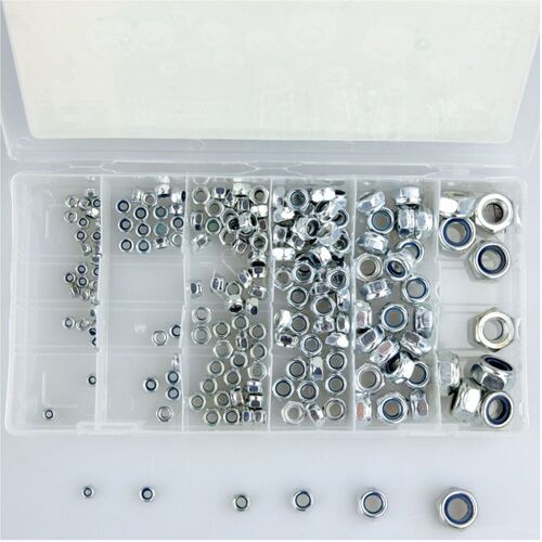 Muttern 195 Teile Set M3-M10 selbstsichernd Sechskantmuttern Sortiment