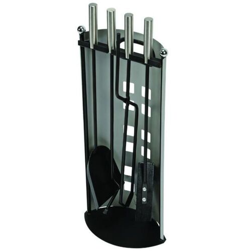 Kaminbesteck 5 teilig silber Kamingarnitur Kaminzubeh�r Ofen Kaminset