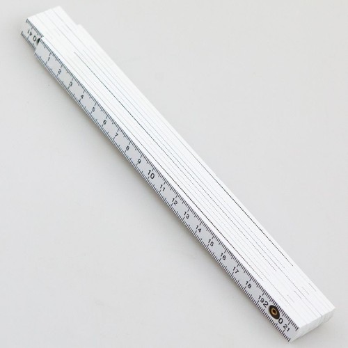 Zollstock 2m PVC weiss Meterstab Gliederma�stab f�r Hand- und Heimwerker