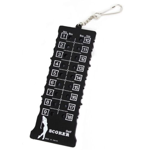 Golf Punktez�hler f�r 18 L�cher in Schwarz aus Kunststoff Holes Scorer Karte