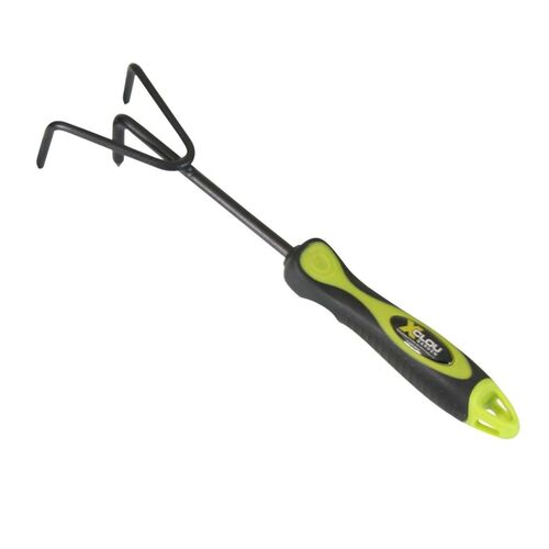 Kleingrubber in schwarz mit 3 Zinken und TPE Griff