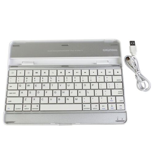 Bluetooth Tastatur Aluminium f�r iPad 2 und 3 Schutzh�lle Mobil Keyboard QWERTY