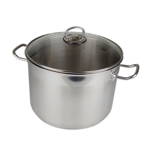 Universaltopf 10L Kochtopf mit Glasdeckel aus Edelstahl Suppentopf Edelstahltopf
