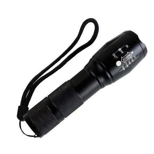 Taschenlampe Milit�rtaschenlampe 13cm schwarz Aluminiumgeh�use Stabtaschenlampe