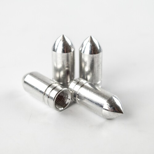 Ventilkappen chrom 4 Stck im Bullet Design mit Zierstreifen Standardgewinde 