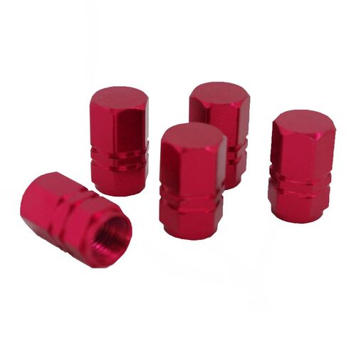 Sechskant Ventilkappen 5Stk. Aluminium rot Ventilverschl�sse Auto Tuning Styling