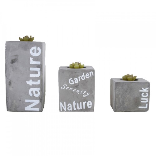 Kerzenst�nder Beton inkl. Teelichter Nature, Garden Serenity Nature, Luck