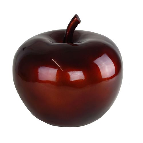 Designobjekt Skulptur Apfel 26x25cm Polyresin Kupfer metallic gl�nzend Dekoapfel