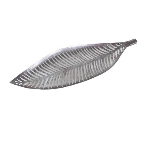 Schale Dekoschale Palmblatt 49x17x4cm Metall coloriert Dekoteller handgefertigt