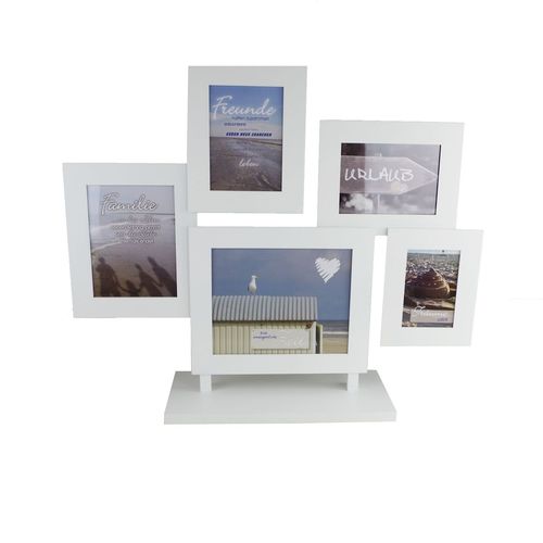 Bilderrahmen 5er wei� Holiday Holz Fotogalerie Galerierahmen Multirahmen